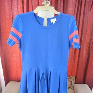 LulaRoe Amelia - Large - Blue & Pink  NWOT